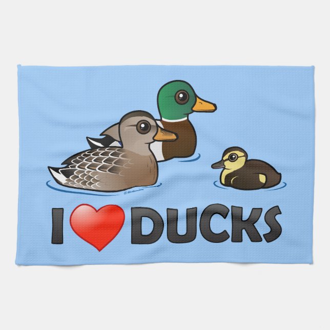 I Love Ducks Towel (Horizontal)