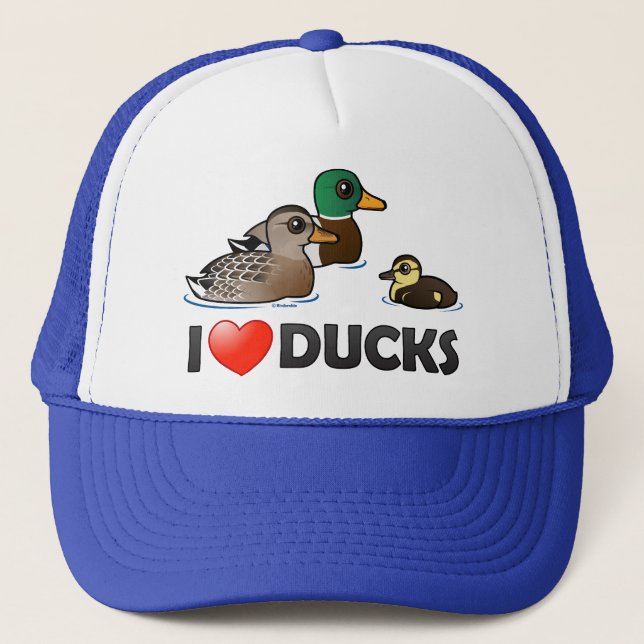 I Love Ducks Trucker Hat (Front)