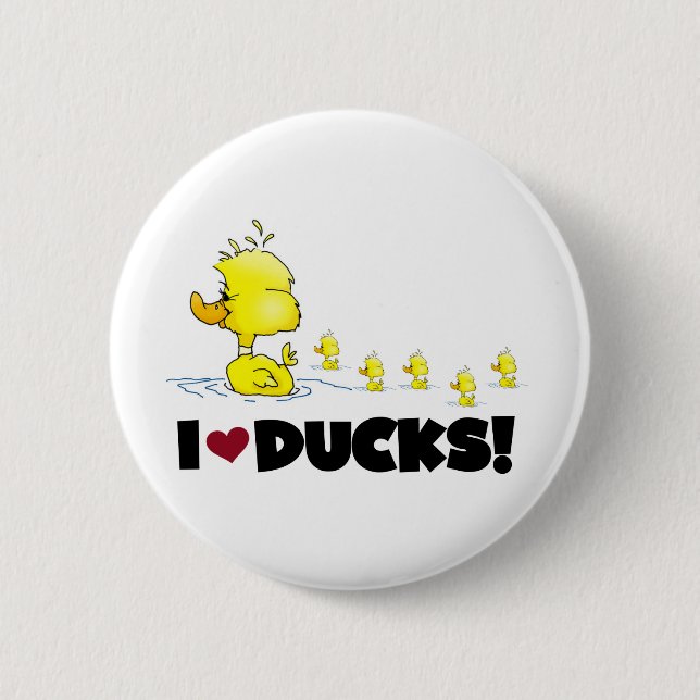 I Love Ducks Tshirts and Gifts Button (Front)