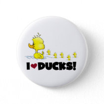 I Love Ducks Tshirts and Gifts Button
