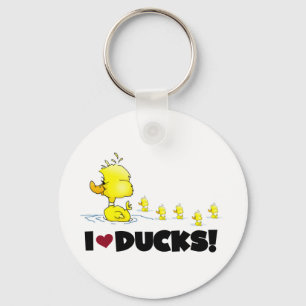 I Love Ducks Tshirts and Gifts Keychain