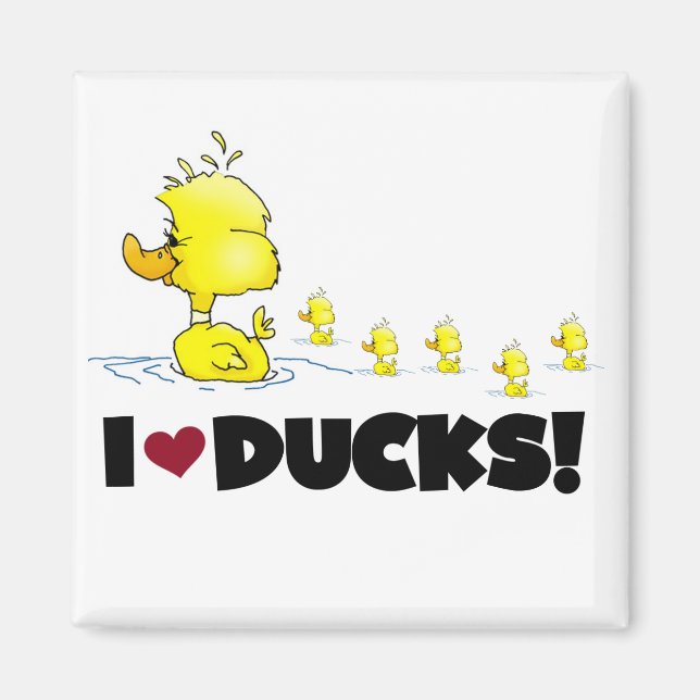 I Love Ducks Tshirts and Gifts Magnet (Front)
