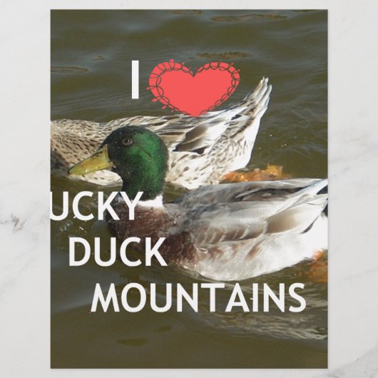 I Love Ducky Duck Mountains Design (Front)