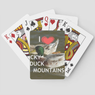 I Love Ducky Duck Mountains Design Poker Cards