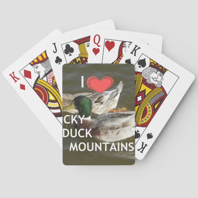 I Love Ducky Duck Mountains Design Poker Cards (Back)