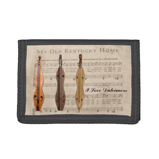 I LOVE  DULCIMERS TRIFOLD WALLET (Front)