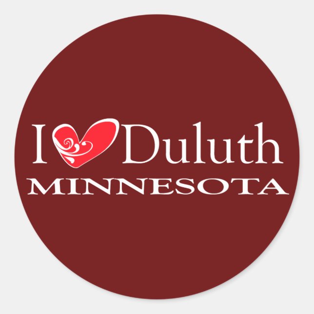 I Love Duluth Minnesota Classic Round Sticker (Front)