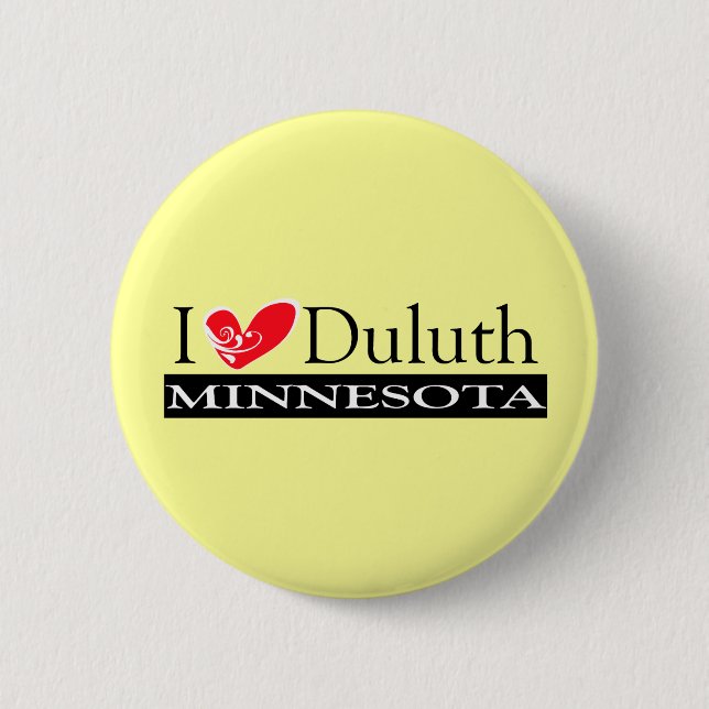 I Love Duluth Minnesota Pinback Button (Front)