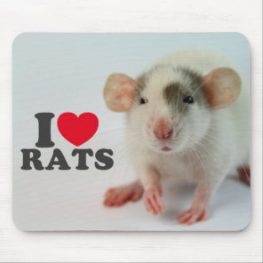I Love (dumbo) Rats Mouse Pad