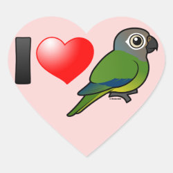 I Love Dusky-headed Parakeets Heart Sticker