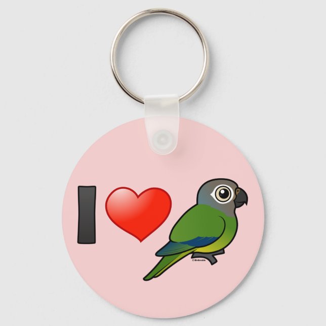 I Love Dusky-headed Conures Keychain (Front)