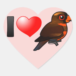 I Love Dusky Lories Heart Sticker