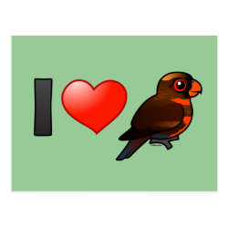 I Love Dusky Lories Postcard