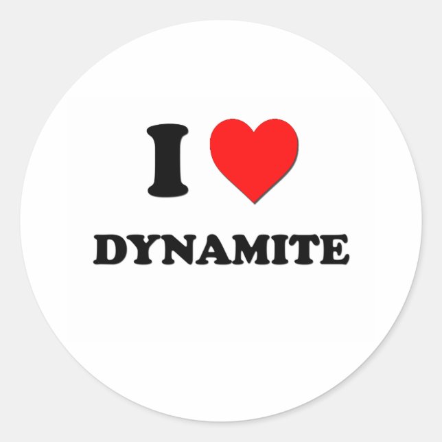I Love Dynamite Classic Round Sticker (Front)