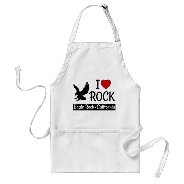 I Love Eagle Rock California Red Heart Adult Apron (Front)