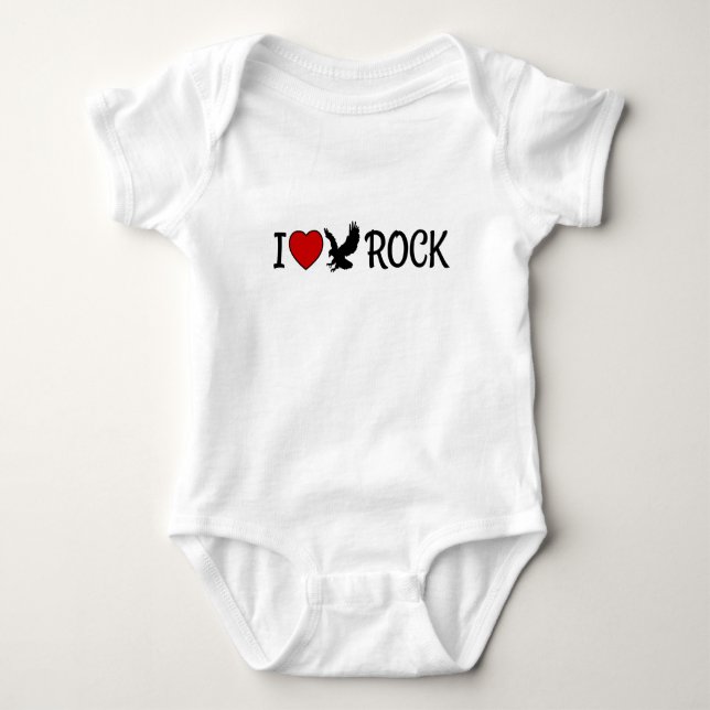 I Love Eagle Rock California Red Heart Baby Bodysuit (Front)