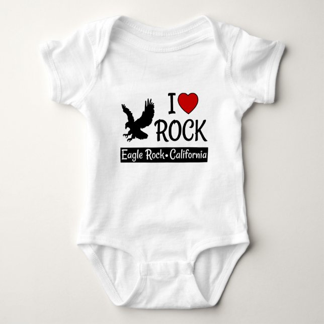 I Love Eagle Rock California Red Heart Baby Bodysuit (Front)
