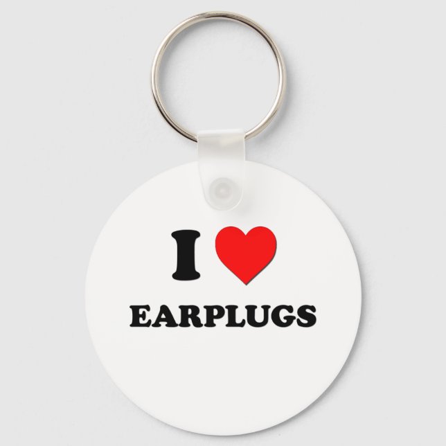 I love Earplugs Keychain (Front)