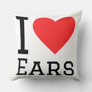 I love ears throw pillow