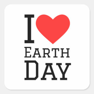 I love earth day square sticker