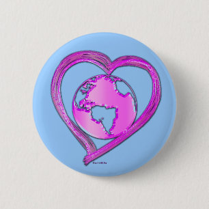 I LOVE EARTH (Pink) Series Button