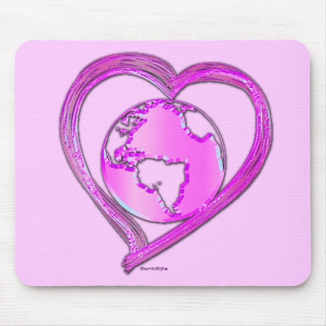 I LOVE EARTH (Pink) Series Mouse Pad (Front)