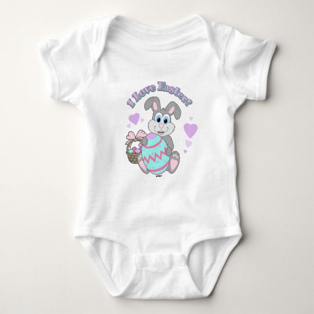 I Love Easter! Easter Bunny Baby Bodysuit (Front)
