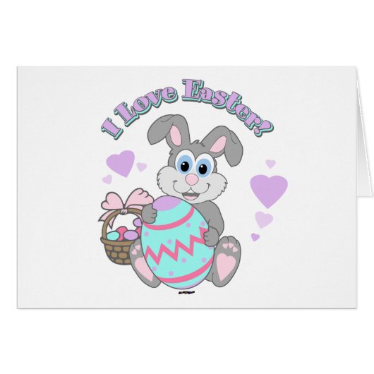 I Love Easter! Easter Bunny Cards (Front Horizontal)