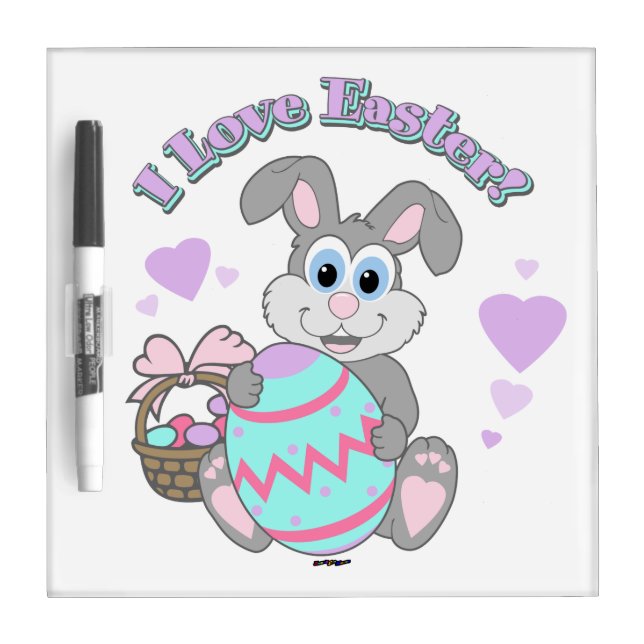 I Love Easter! Easter Bunny Dry Erase Board (Front)