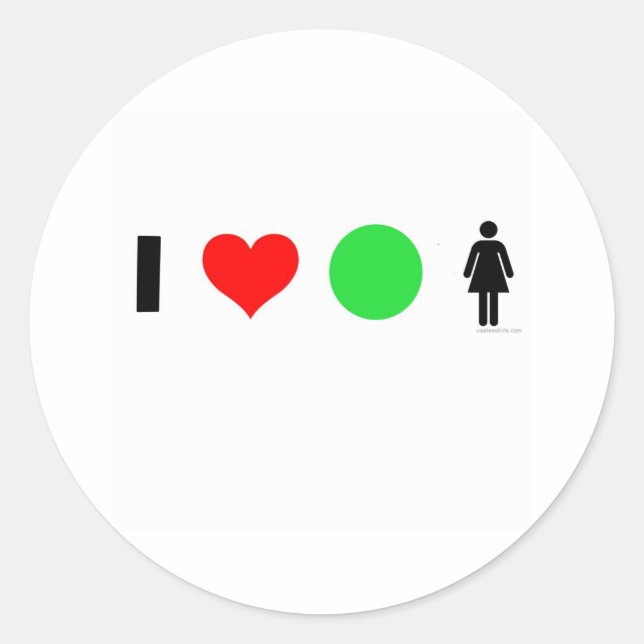 I love easy women classic round sticker (Front)