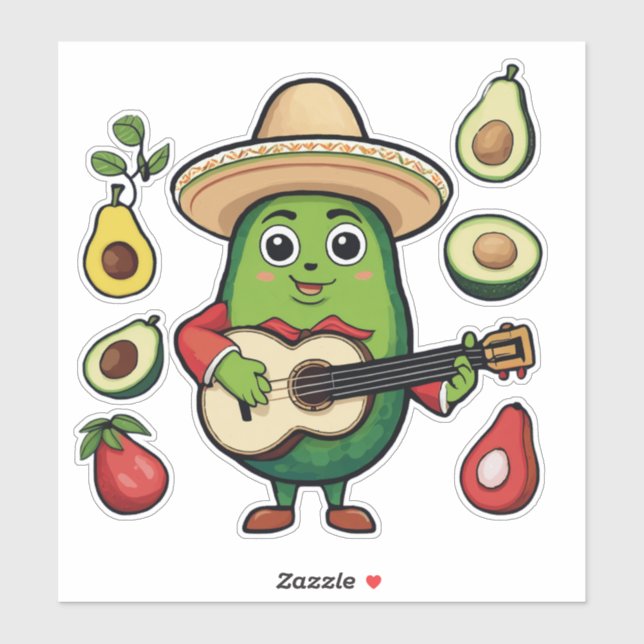 I love eating avocado sticker (Sheet)