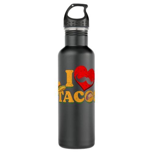 I Love Eating Delicious Tacos Mexican Dish Taco  Stainless Steel Water Bottle