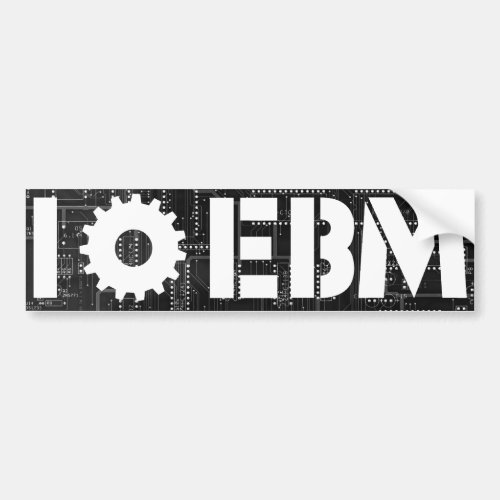 I Love EBM Circuit Board Gear Bumper Sticker