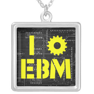 I Love EBM Industrial Sterling Silver Necklace