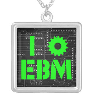I Love EBM Industrial Sterling Silver Necklace