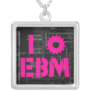 I Love EBM Industrial Sterling Silver Necklace