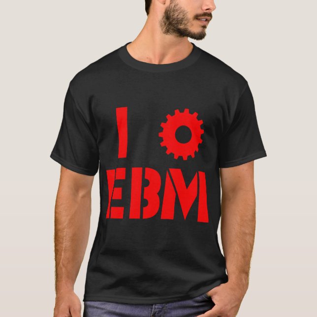 I LOVE EBM Red T-Shirt (Front)