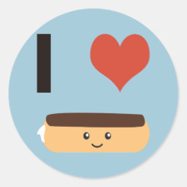 I love Eclairs Classic Round Sticker