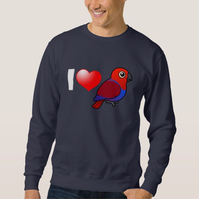 I Love Eclectus Parrots (female) Sweatshirt (Front)