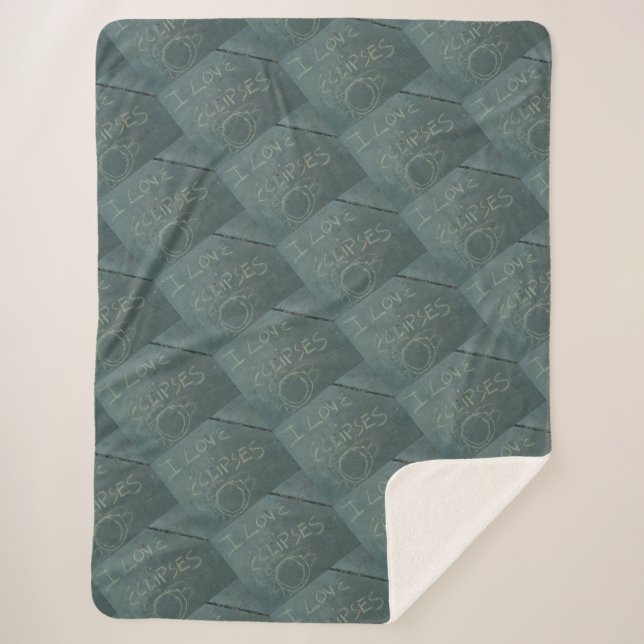 I love eclipses blanket with simple chalk drawing (Front)