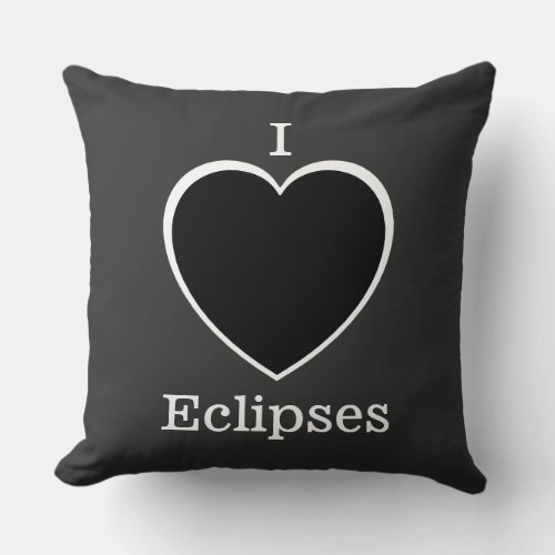 I Love Eclipses Throw Pillow