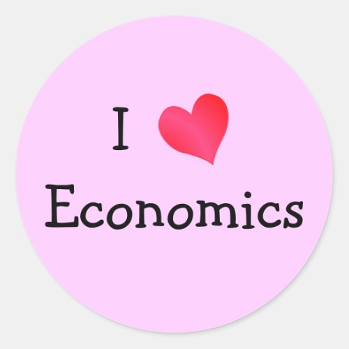 I Love Economics Classic Round Sticker