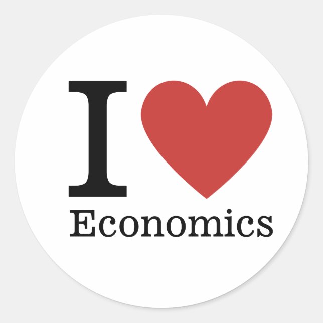 I ❤️ Love Economics CUSTOMIZABLE Sticker (Front)