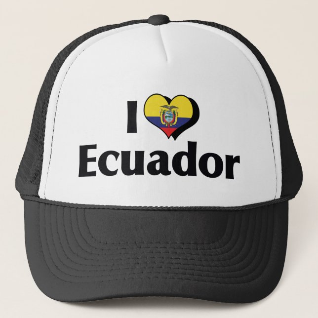 I Love Ecuador Flag Trucker Hat (Front)