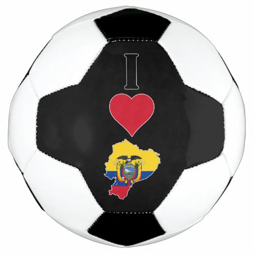 I Love Ecuador Heart Ecuadorian National Flag Map Soccer Ball