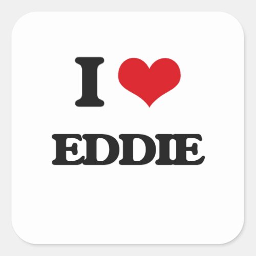 I Love Eddie Square Sticker
