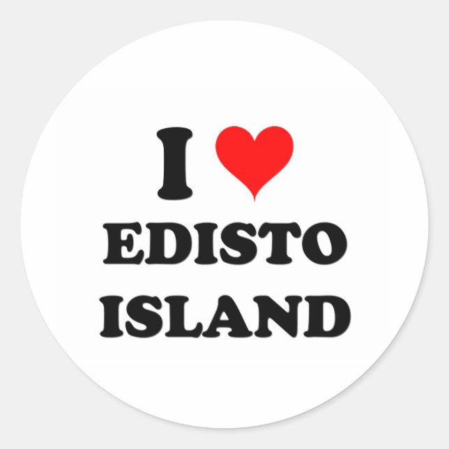 I Love Edisto Island Classic Round Sticker (Front)