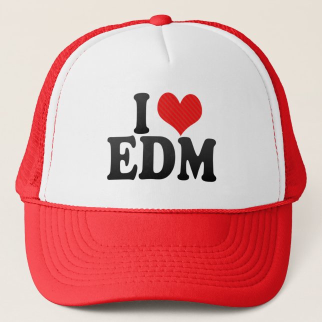 I Love EDM Trucker Hat (Front)