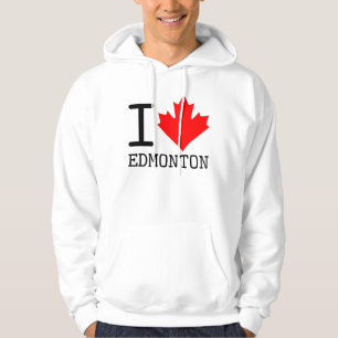 I Love Edmonton, Alberta Canada Maple Leaf Hoodie