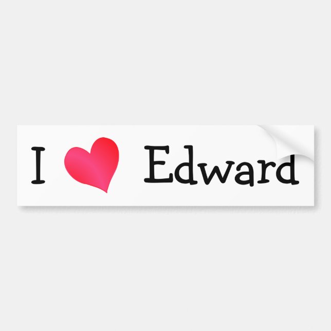 I Love Edward Bumper Sticker (Front)